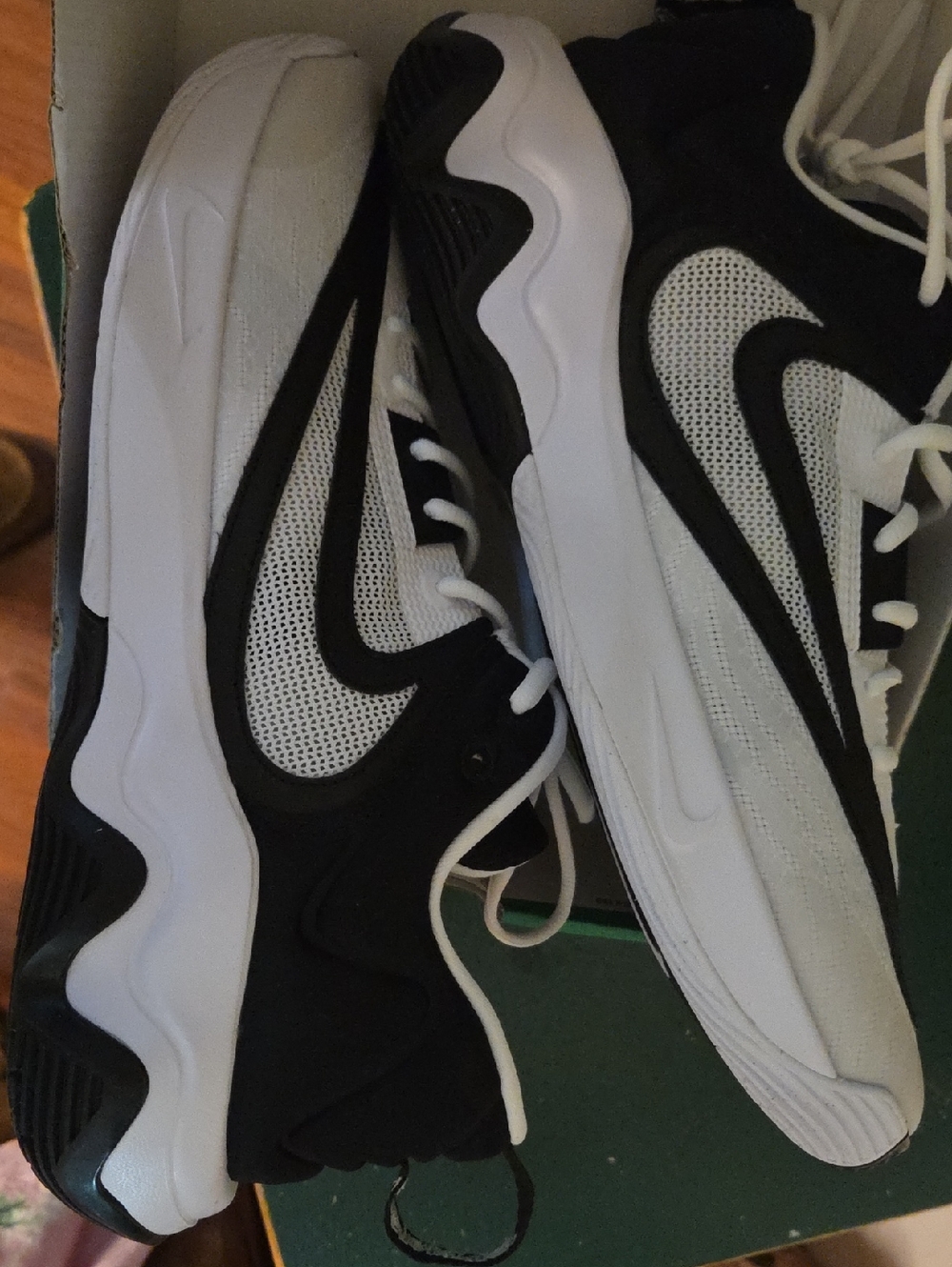 Nike Black and White Low-Top Mesh Trainers